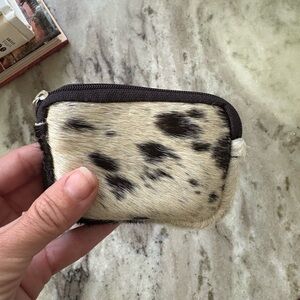 Cowhide coin purse pouch